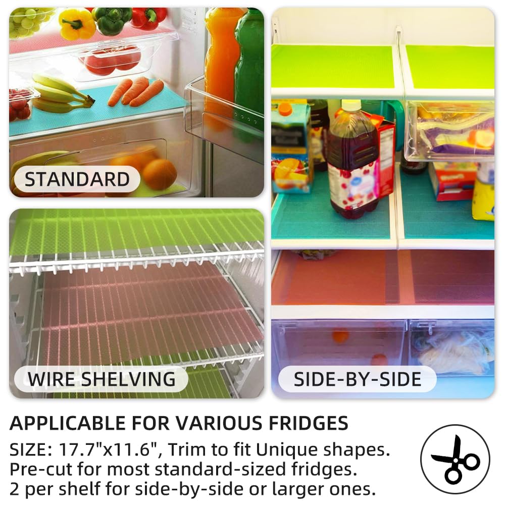 FinalNest 16Pcs Refrigerator Mats, Waterproof Non-Slip EVA Refrigerator Liner Pads Drawers Shelves Cabinets Storage Kitchen and Placemats-G-16-1