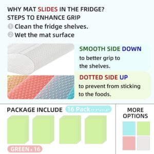 FinalNest 16Pcs Refrigerator Mats, Waterproof Non-Slip EVA Refrigerator Liner Pads Drawers Shelves Cabinets Storage Kitchen and Placemats-G-16-1