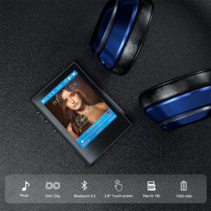 Surfans HiFi MP3 Player with Bluetooth: F22 Full Touch Lossless Music Player - Portable High Resolution DSD Digial Audio Player 32GB Memory Expandable up to 1TB