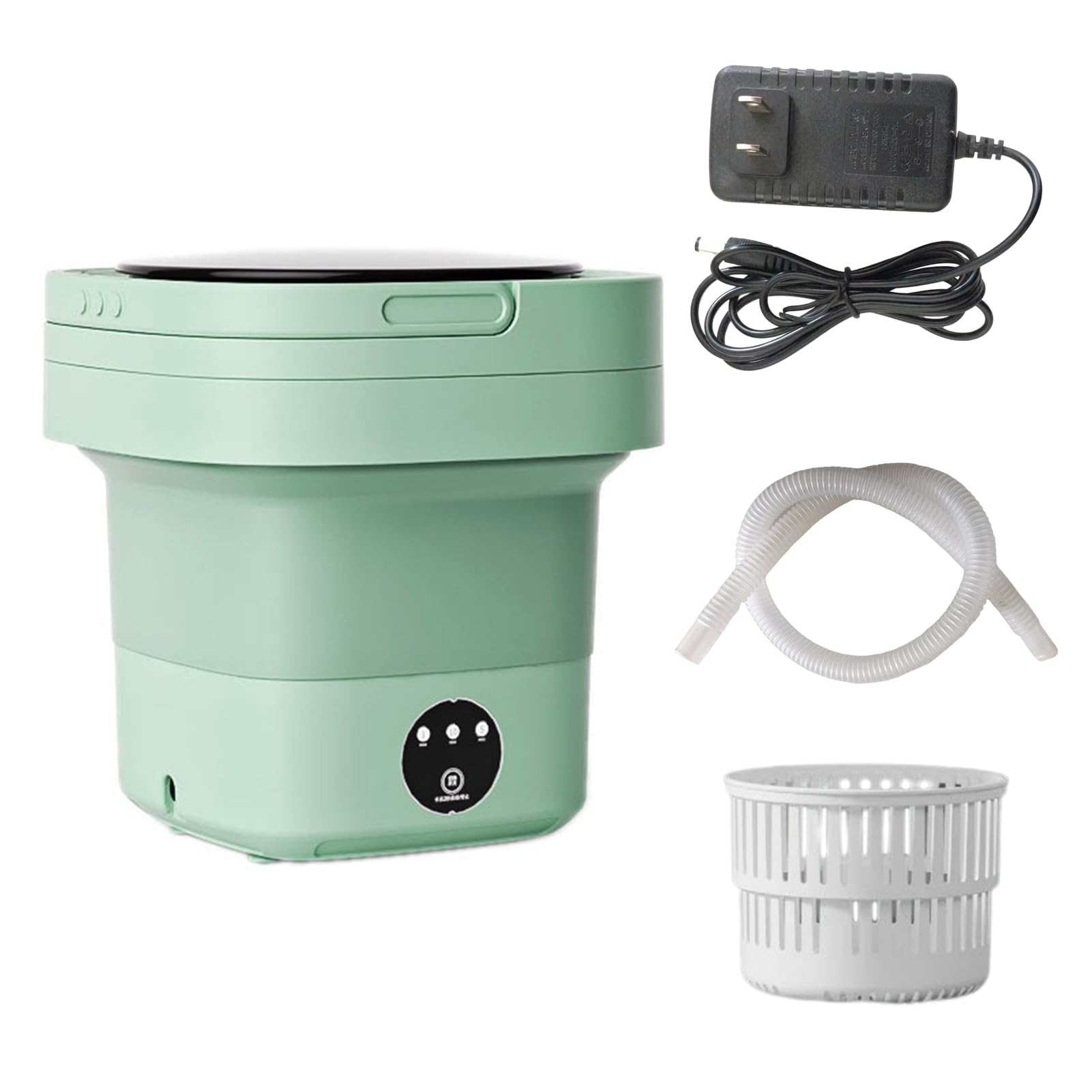 Kripyery 6.5Liter Convenient Washer, Foldable Mini Washer, Suitable for Washing Small Items Such as Baby Clothes, Underwear, Towels, Socks, for Dormitory, Camping Green