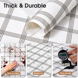 Beautysaid Drawer and Shelf Liners for Kitchen Cabinets, Non Adhesive Slip Resistant Shelf Paper Thickened Strong Grip Waterproof Mats for Bathroom Bedroom Shelve(Plaid,12 in x 10 FT)