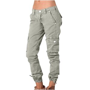 fesfesfes women 6 pockets high waisted cargo pants casual pants combat military trouser tactical streetwear y2k fashion pants