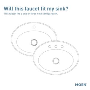 Moen Revyl Spot Resist Nickel One-Handle Single Hole Modern Bathroom Sink Faucet with Optional Deckplate and Spring Loaded Drain Assembly, 84771SRN