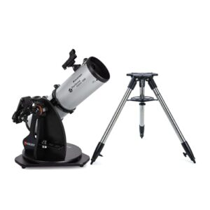 celestron starsense explorer 130 mm dobsonian telescope - smartphone app-enabled tabletop scope for adults, beginners and astronomy enthusiasts bundle with all-metal height-adjustable tripod (2 items)