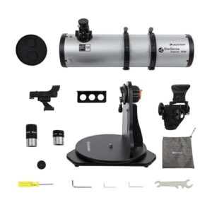 Celestron Starsense Explorer 130 mm Dobsonian Telescope - Smartphone App-Enabled Tabletop Scope for Adults, Beginners and Astronomy Enthusiasts Bundle with All-Metal Height-Adjustable Tripod (2 Items)