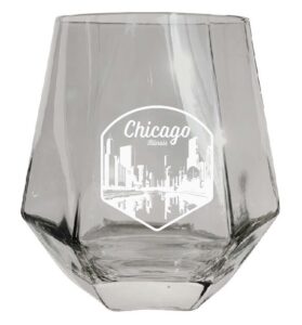 r and r imports chicago illinois souvenir wine glass engraved diamond 15 oz clear clear 2-pack