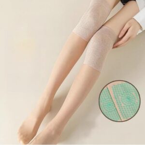 Elsmus Pearl Moon Ionic Correction Lymphatic Detoxification Long Tube Silk Stockings, Knee Socks (2 pairs-A)