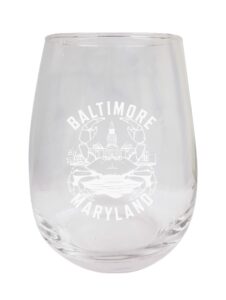 r and r imports baltimore maryland a souvenir 15 oz engraved wine glass 2-pack