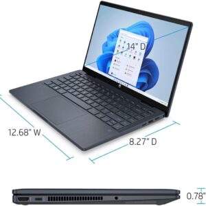 HP Pavilion X360 2-in-1 Touch Laptop for Business & Student, 14" FHD IPS, 12th Gen Intel 6-Core i3-1215U (Beat i7-1165G7), 8GB RAM, 512GB PCIe SSD, Webcam, USB-C, HDMI, Wi-Fi, Win 11 Pro, Space Blue