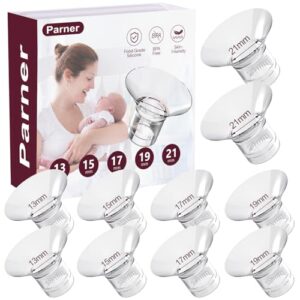 flange inserts 13/15/17/19/21mm 10pcs for momcozy s9/s9pro/s10/s12/s12pro/medela/tsrete/spectra/bellababy etc 24mm wearable breast pump, reduce 24mm tunnel down to correct size - 10pcs