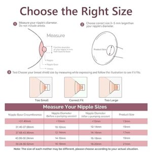 Flange Inserts 13/15/17/19/21mm 10PCS for Momcozy S9/S9pro/S10/S12/S12pro/Medela/Tsrete/Spectra/Bellababy etc 24mm Wearable Breast Pump, Reduce 24mm Tunnel Down to Correct Size - 10PCS