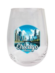r and r imports chicago illinois a souvenir 15 oz wine glass 2-pack
