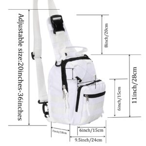 flipfit Tactical Shoulder Bag, Military Every Day Carry Sling Bag, Outdoor Portable Shoulder Pack For Men Women（White