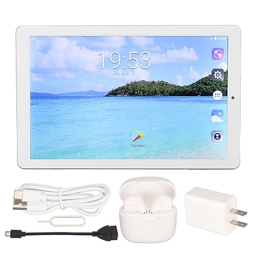 Haofy HD Tablet, Sensitive Touch Screen 4GB 64GB 100-240V 10.1 Inch Tablet 8MP 16MP Camera for Gaming (US Plug)
