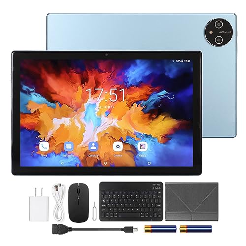 Haofy 2 in 1 Tablet PC, MT6755 Octa Core Dual Camera 4G LTE 10.1 Inch Tablet 12GB RAM 256GB ROM 5G WiFi with Keyboard Mouse for Entertainment (US Plug)