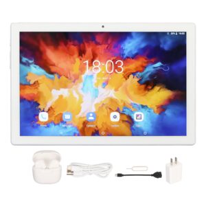 Haofy 10.1 Inch Tablet PC, 8 Core CPU 8800mAh 100‑240V 12GB 256GB 4G Tablet with Earbuds for Work for Android 11.0 (US Plug)