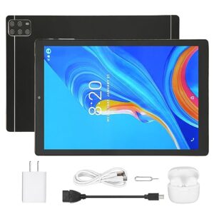 Haofy HD Tablet, 5G WiFi 10 Core CPU Dual Speakers 100‑240V 10.1 Inch Tablet 6GB 128GB with Earbuds for Work for Android 12 (US Plug)