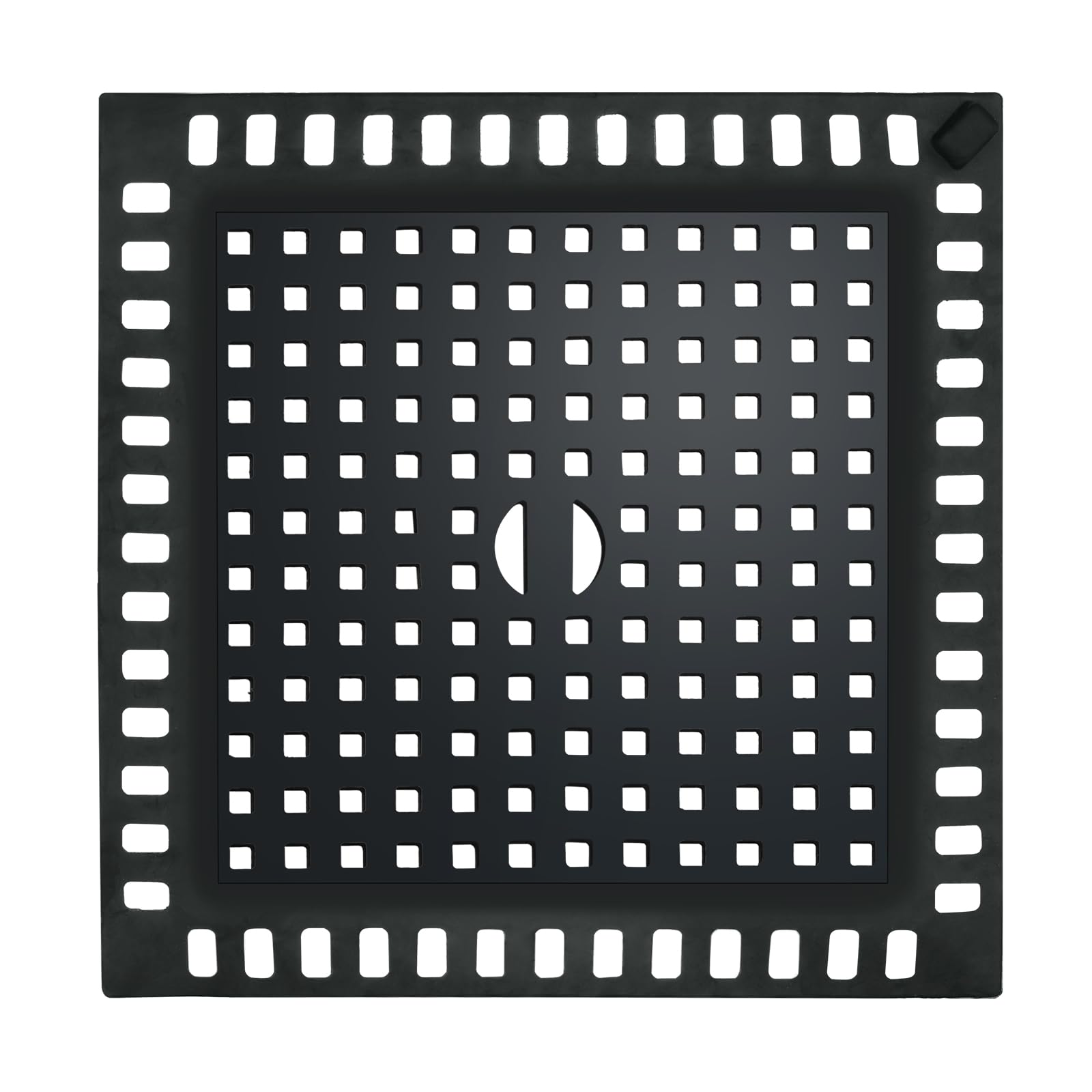 WINDALY Shower Drain Cover Hair Catcher, Shower Drain Hair Catcher, Black Matte Square Drain Cover for Catching Hair, Suitable for Bathroom Floors, Balconies, Bathtubs, Kitchen Drains