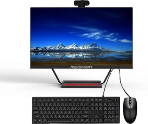 all-in-one pc all-in-one desktop computer pc 23.8inch all-in-one pc with core i7 16gb ram 512gb ssd, 360°adjustable webcam, charging panel, all-in-one pc supporting dual-band wifi, bluetooth 4.2,black