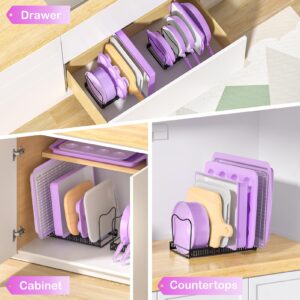 Pantasia Pots and Pans Organizer - for Cabinet, Bakeware Organizer[7-Tier Anti-Scratch], Kitchen Organizers and Storage for Cabinet, Cutting Board, Baking Cookie Sheet, Frying Pan Organizer