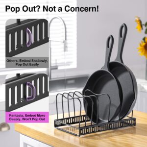 Pantasia Pots and Pans Organizer - for Cabinet, Bakeware Organizer[7-Tier Anti-Scratch], Kitchen Organizers and Storage for Cabinet, Cutting Board, Baking Cookie Sheet, Frying Pan Organizer