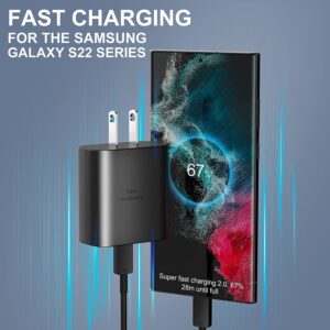 45W Samsung USB C Super Fast Charging PD Charger Block with 5ft Type C Cable Compatible with Samsung Galaxy S24/S23 Ultra/S23/S23+/S22/S22 Ultra/S22+/S21/S20/Note 20/Note 10/ Tab S7+/S8