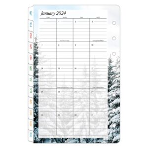 franklincovey - seasons two-page monthly calendar tabs (compact, jan 2024 - dec 2024)
