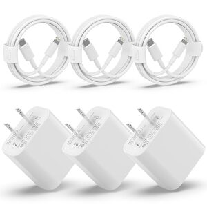 usb c charger iphone charger fast charging【mfi certified】3pack 20w type c wall charger block with 6ft long usb c to lightning cable compatible for iphone 14pro/13 pro/12/12 pro max/11/xs max/xs/xr/x/8