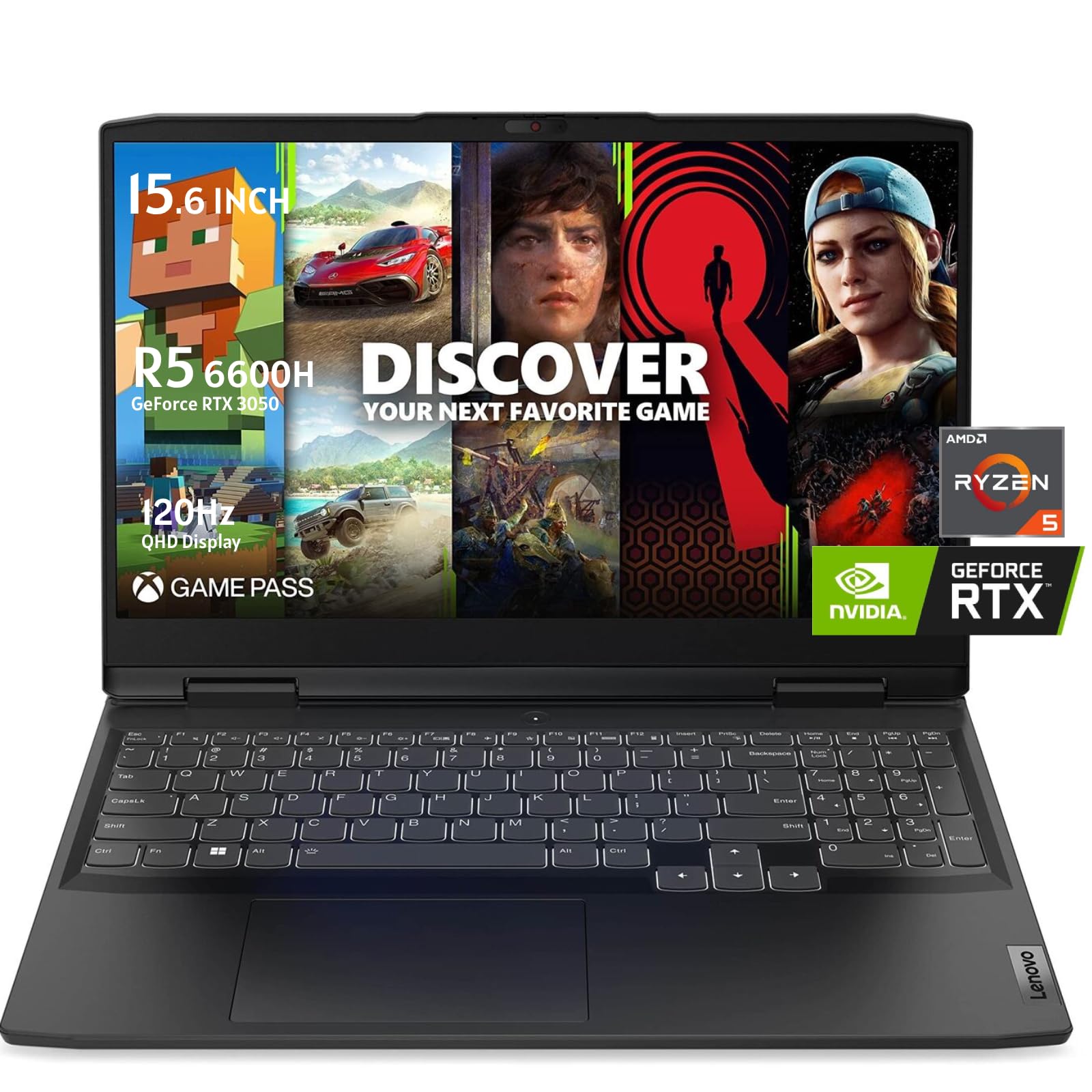 Lenovo 2023 Newest IdeaPad Gaming 3 Laptop, 15.6" FHD 120Hz Display, AMD Ryzen 5 6600H Processor(Beat i5-12400F), NVIDIA GeForce RTX 3050, 16GB DDR5 RAM, 1TB SSD, WiFi 6, Bluetooth, Windows 11 Home