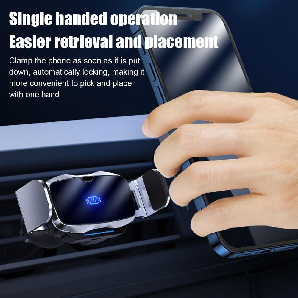 Wmool Car Phone Holder Mount, Magic Clip D7 Car Electric Mobile Phone Holder Auto-Clamping Car Phone Mount Dashboard Air Vent Universal Automobile Mounts Cell Phone Holder Fit All Smartphone