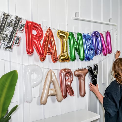 HOUSE OF PARTY Will You Be My Girlfriend Balloons 16 Inch - 13 Colors of Custom Letter Balloons | Personalized Foil Balloon Letters for Easter Party Decorations, Graduation and Birthday Decorations