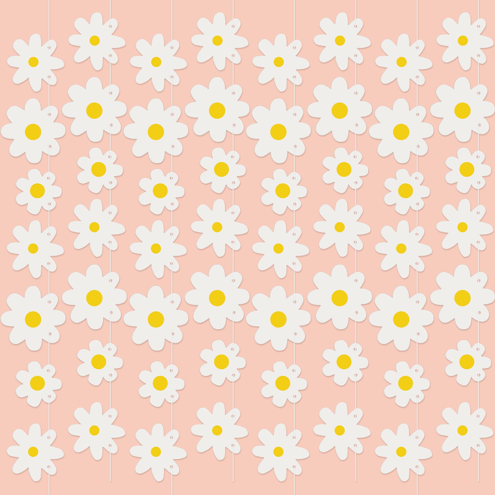 Henoyso 12 Packs Daisy Groovy Boho Party Banners, Daisy Garland Kit Daisy Hanging Swirl Daisy Paper Cutouts White Daisy Party Decorations for Home Classroom Shower Birthday Party Favor Supplies