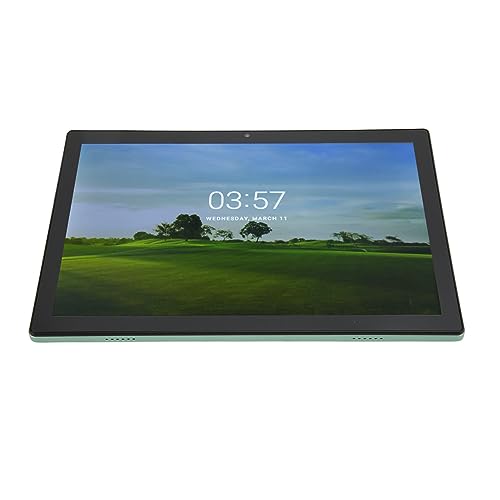 SHYEKYO 10.1 Inch Tablet, 6GB RAM 64GB ROM 5G WiFi Dual SIM Dual Standby 10.1 Inch Tablet PC 8MP Rear Camera Work to Learn for Android10 (Green)
