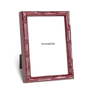 8" x 10" shimmering red moffit narrow width table top frame - 100% natural wood & high definition glass, used vertically or horizontally for tabletop display contemporary style frame