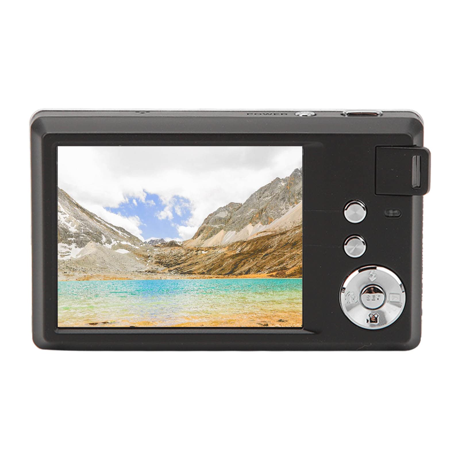 HD Digital Camera, 3.0 Inch LCD Screen AntiShake Compact Digital Camera Electronic Shutter Intuitive Buttons with Hand Strap for Teens for Camping (Black)