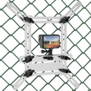 fence mount for mevo start, gopro, iphone, phones, digital action camera, to a chain link fence for recording baseball,softball and tennis games