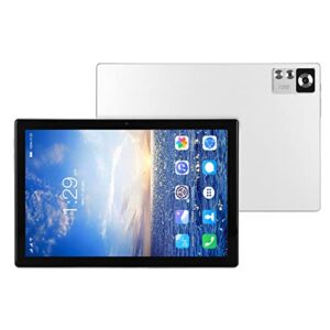 zjchao 10.1 Inch Tablet White FHD Octa Core CPU 8GB RAM 256GB ROM 7000mAh 5G WiFi 4G LTE Tablet with BT Keyboard 100‑240V (US Plug)