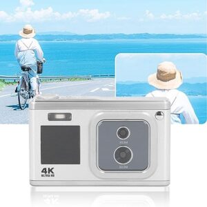 Digital Camera, Compact Digital Camera 50MP and 30MP 2 IPS Screen for Home (Silver)