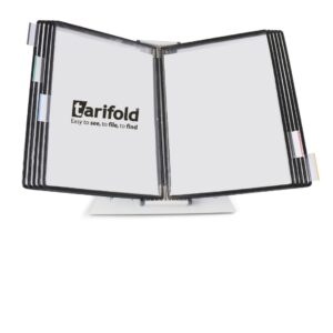 tarifold® desktop reference and display system, 10 double-sided pockets, letter-size, black-framed (d271)