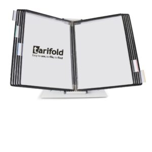 Tarifold® Desktop Reference and Display System, 10 Double-Sided Pockets, Letter-Size, Black-Framed (D271)