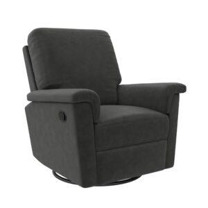 baby relax terrin 3-in-1 gliding swivel recliner chair, charcoal