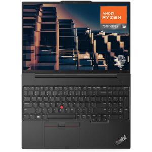 Lenovo ThinkPad E16 Business Laptop, 16" WUXGA Display, AMD Ryzen 5 7530U (Beat i7-1165G7), 24GB RAM, 1TB PCIe SSD, Webcam, HDMI, RJ-45, Fingerprint Reader, Wi-Fi 6, Windows 11 Pro, Black