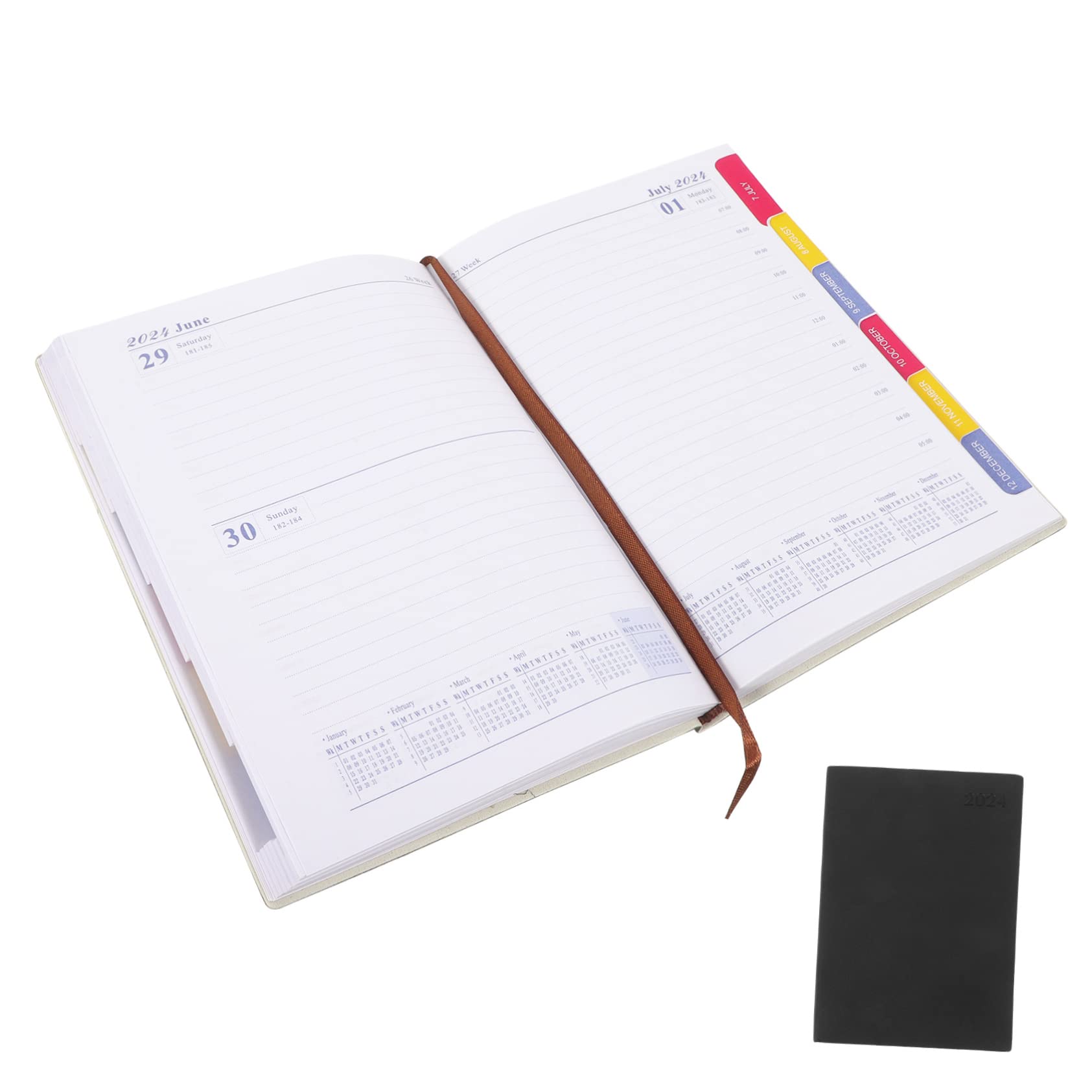 NOLITOY 3pcs 2024 Agenda Book Dated Agenda Planner Notebook for Work Daily Agenda Notebook 2024 Daily Organizer Academic Year Calendar 2024 Year Notepad Office Supplies Spiral Dating Paper