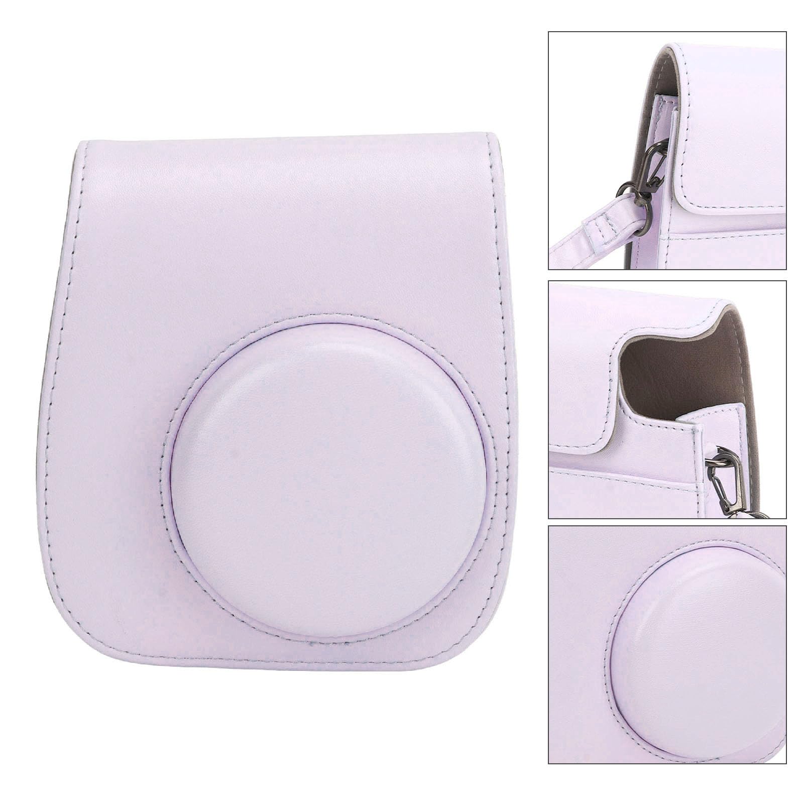 DAUZ Camera Case, SkinFriendly AntiScratch Adjustable Camera Bag with Stickers for Mini 12 (Purple)