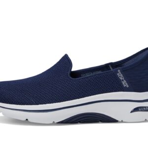 Skechers Women's Go Walk Arch Fit 2.0 Delara Hands Free Slip-Ins Sneaker, Navy/White, 9.5