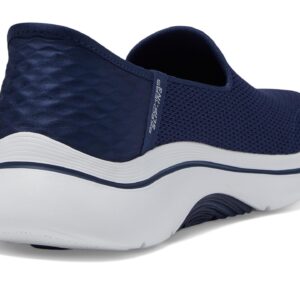 Skechers Women's Go Walk Arch Fit 2.0 Delara Hands Free Slip-Ins Sneaker, Navy/White, 9.5