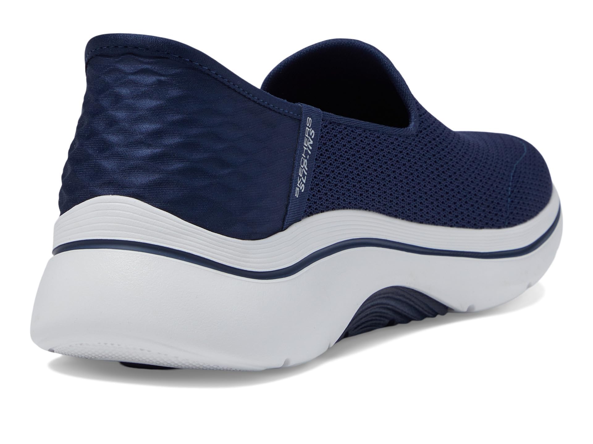 Skechers Women's Go Walk Arch Fit 2.0 Delara Hands Free Slip-Ins Sneaker, Navy/White, 9.5