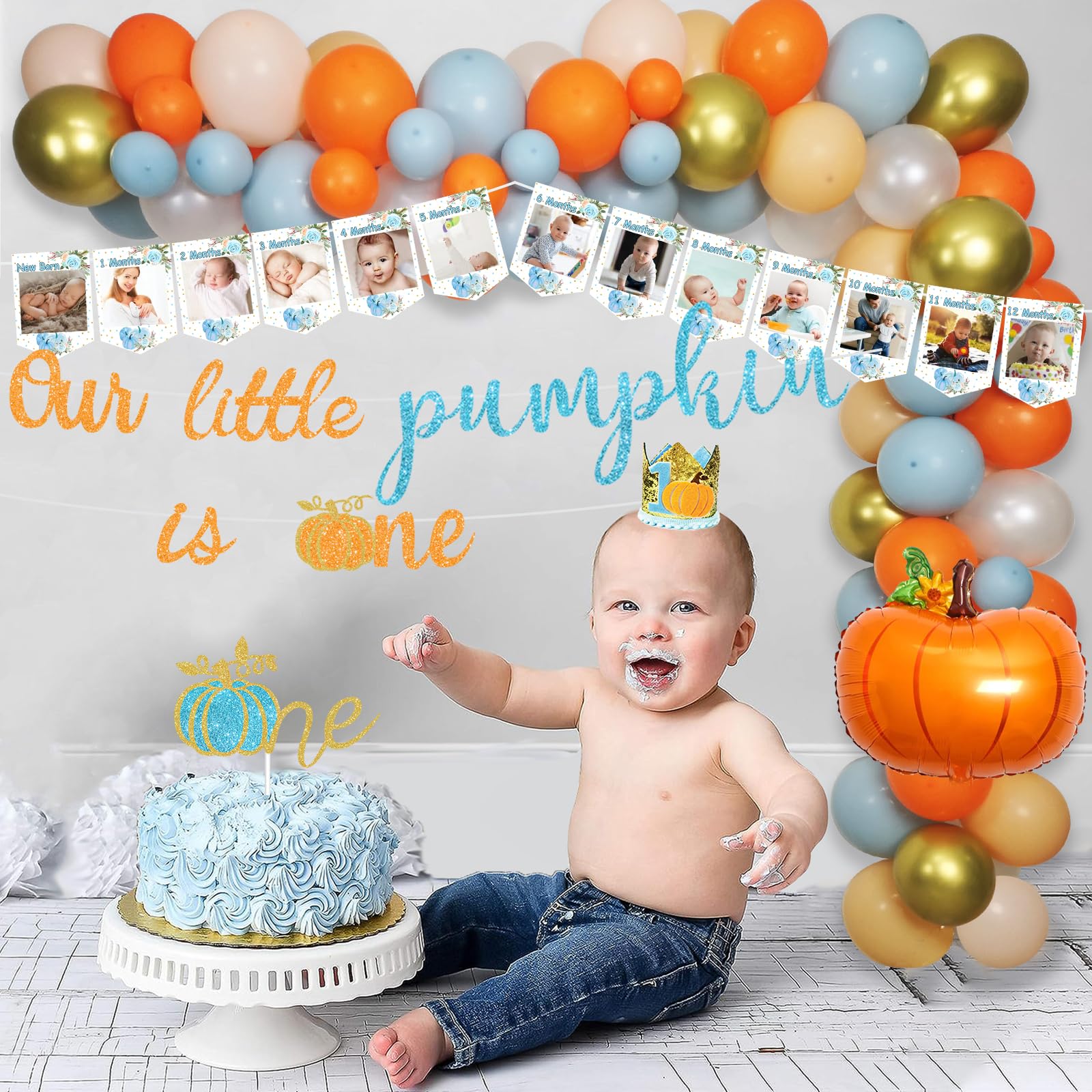 Little Pumpkin 1st Birthday Decorations, Pumpkin First Birthday Decorations for Autumn Fall 1st Birthday Party, Thanksgiving 1st Birthday, Our Little Pumpkin is Turning One Decorations