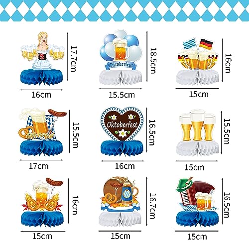 SUNKIM 9pcs Oktoberfest Honeycomb Centerpieces Oktoberfest Decorations Party Supplies Bavarian German Beer Festival Oktoberfest Party Decorations Oktoberfest Table Toppers