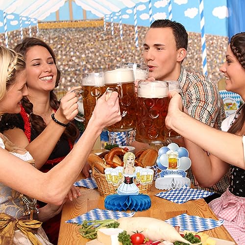 SUNKIM 9pcs Oktoberfest Honeycomb Centerpieces Oktoberfest Decorations Party Supplies Bavarian German Beer Festival Oktoberfest Party Decorations Oktoberfest Table Toppers